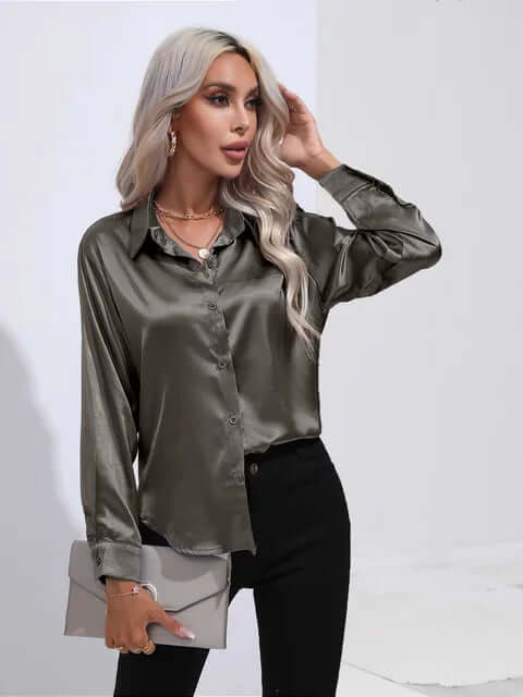 Ladies Soft Flowy Long Sleeve Shirt