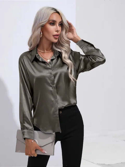 Ladies Soft Flowy Long Sleeve Shirt