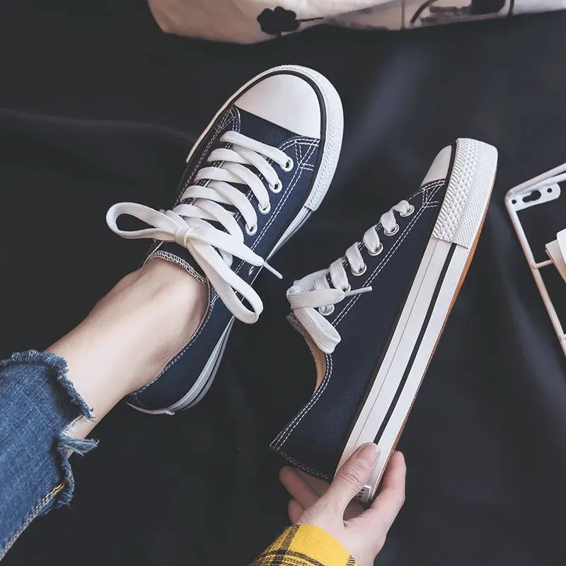 Comfortable Womens Canvas Low Top Sneakers Casual Shoes
