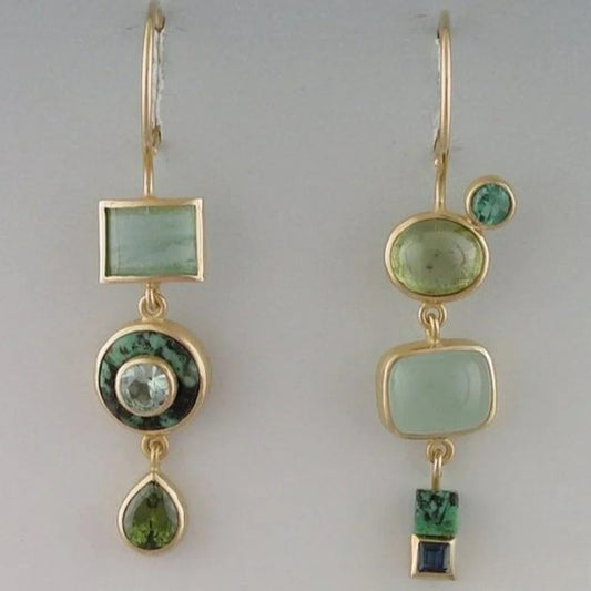Vintage Emerald Dangle Earrings - Luxivelle
