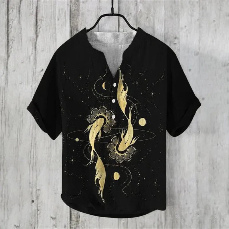 Casual Graphic Printed Short Sleeve Men's Summer Shirt