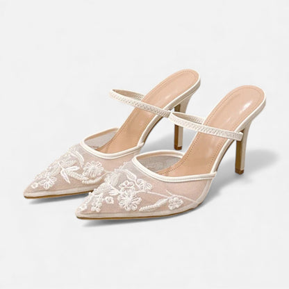 Ladies Elegant Lace High Heel Shoes