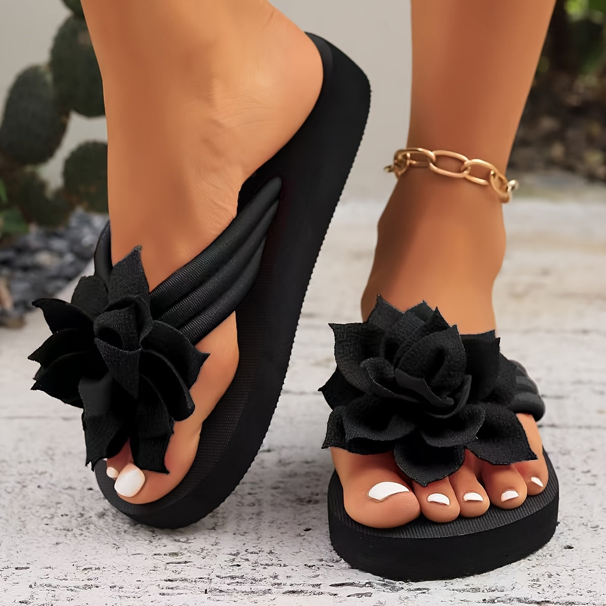 Colorful Floral Flip Flop Sandals