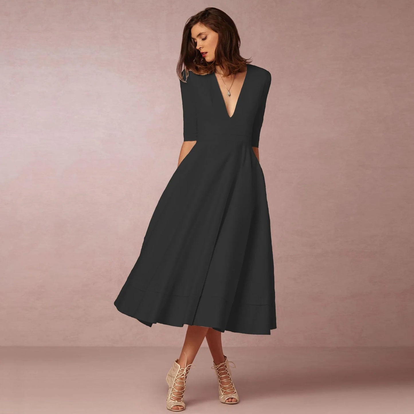 Fashionable V-Neck Mini Dress for Women