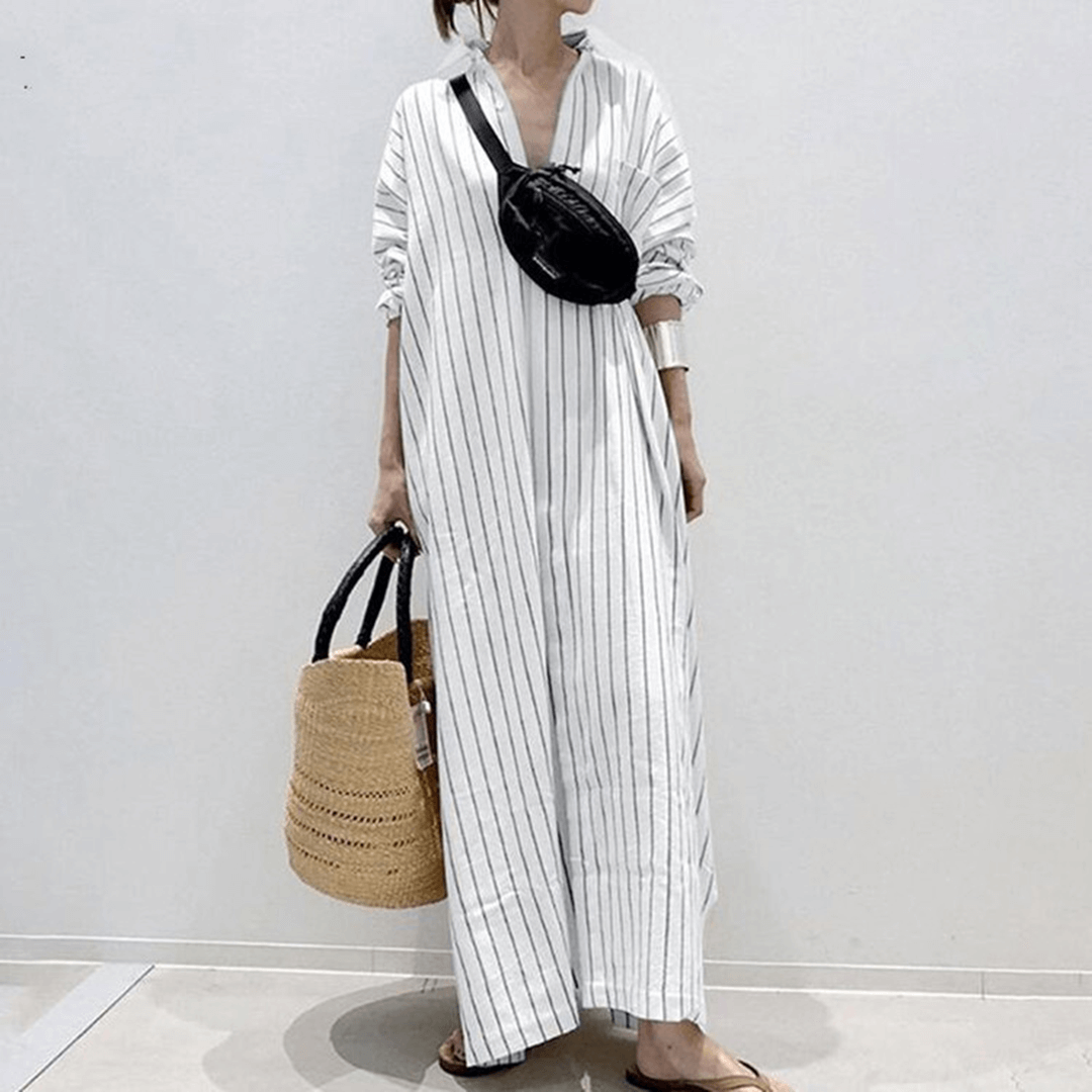 Colorful Long Sleeve Floral Sundress - Luxivelle
