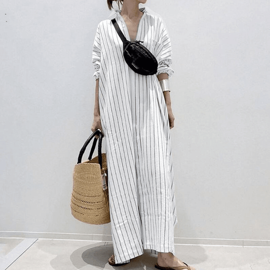 Colorful Long Sleeve Floral Sundress - Luxivelle