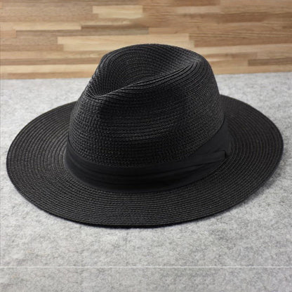Classic Summer Straw Panama Hat with Sun Protection