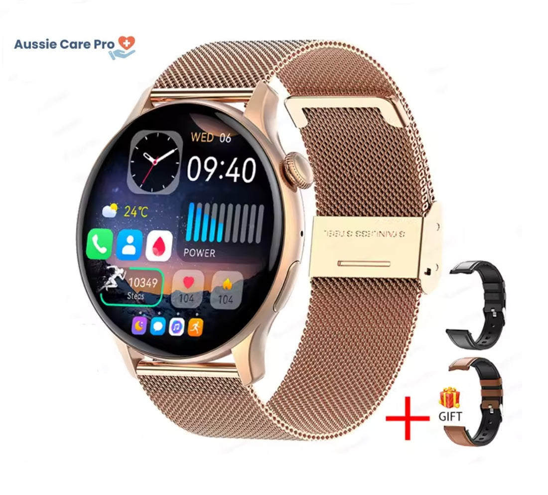 Slim Gold Ladies Smartwatch with Fitness Tracker