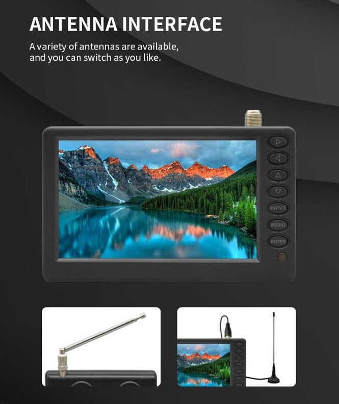 Compact Rechargeable 9-Inch LED Portable TV