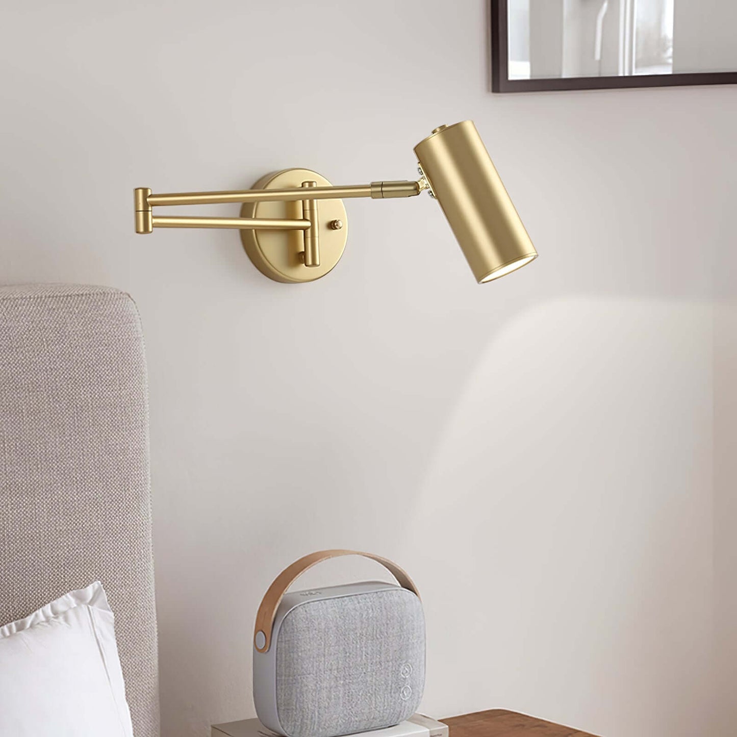 Flexible Brushed Steel LED Wall Light with Arm