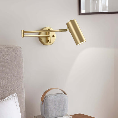 Flexible Brushed Steel LED Wall Light with Arm
