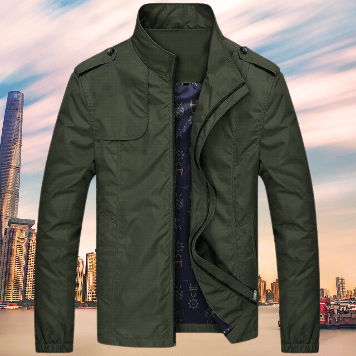 Classic Fall Mens Button Down Coat