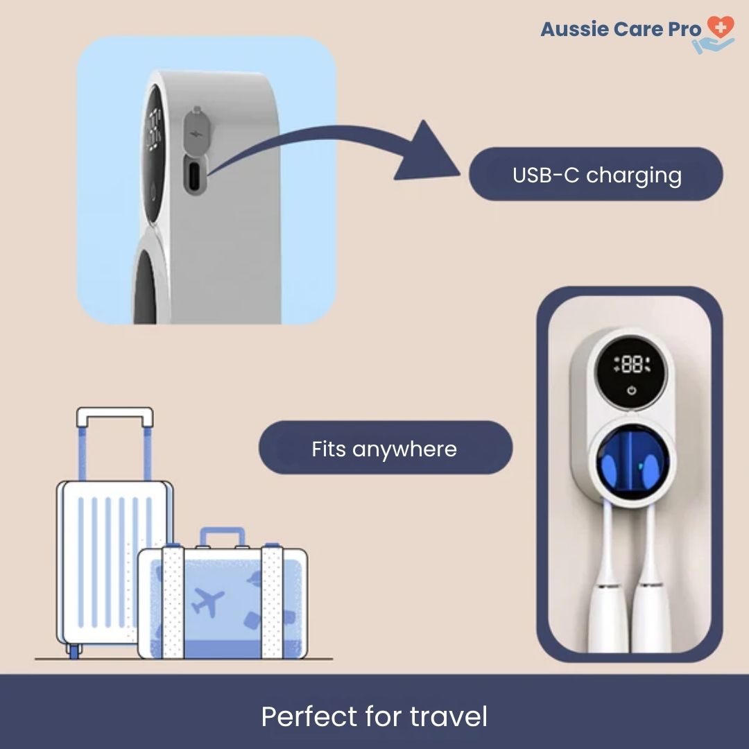 Automatic Toothbrush Sanitizer with UV Cleaner and Dryer