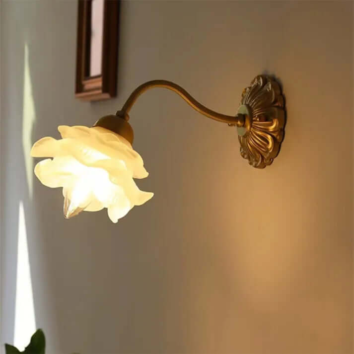 Delicate Floral Glass Table Lamp