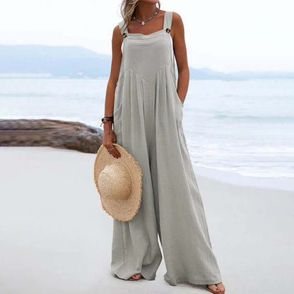 Summer Strapless Flowy Jumpsuit