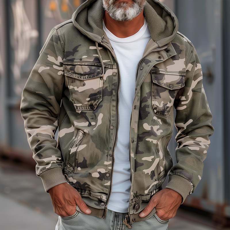 Thomas | Camouflage cargo jacket with hood