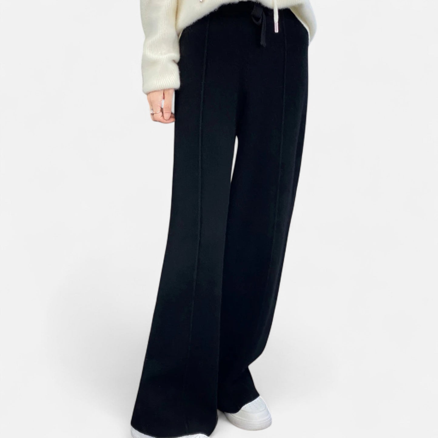 Comfortable Wool Flared Leg Knit Pants