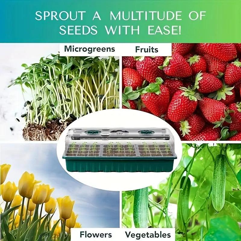 Easy Start Seedling Tray with LED Light & Humidity Control