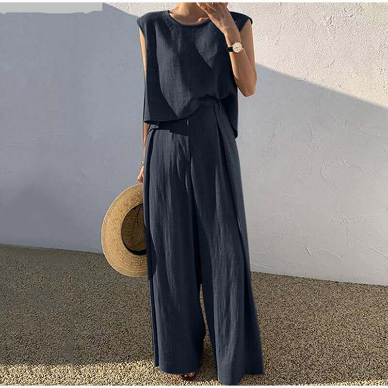 Ladies' Vest Tank & Loose Fit Pants Set