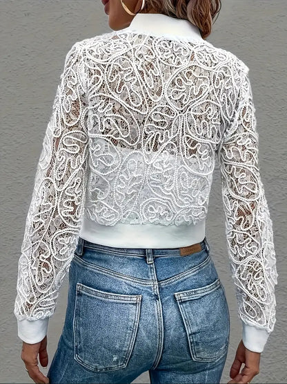 Short Embroidered Women's Bomber Jacket