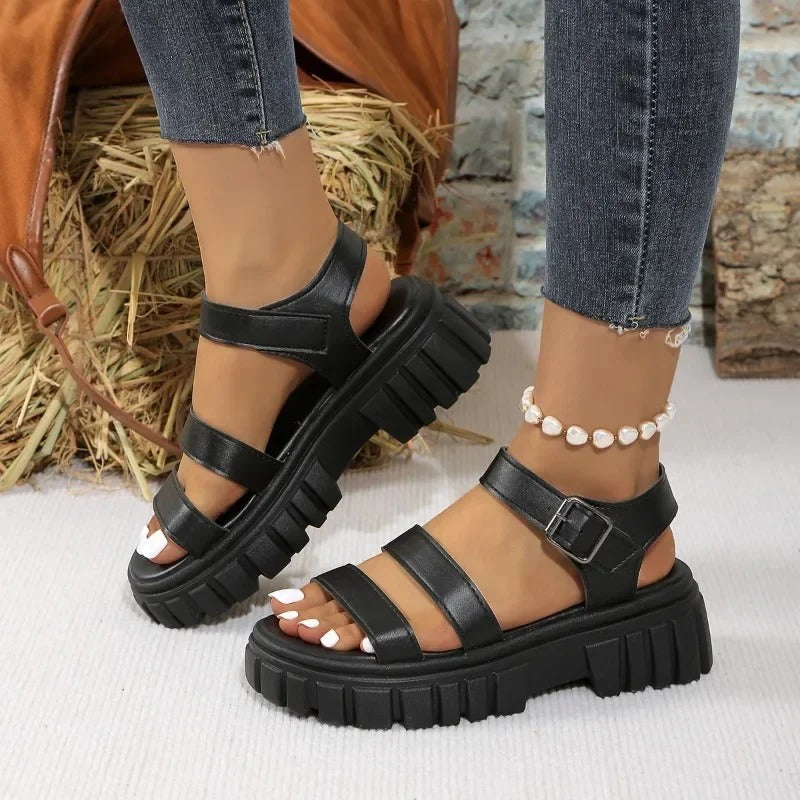 Contemporary Buckled Ankle Strap Sandals for Women