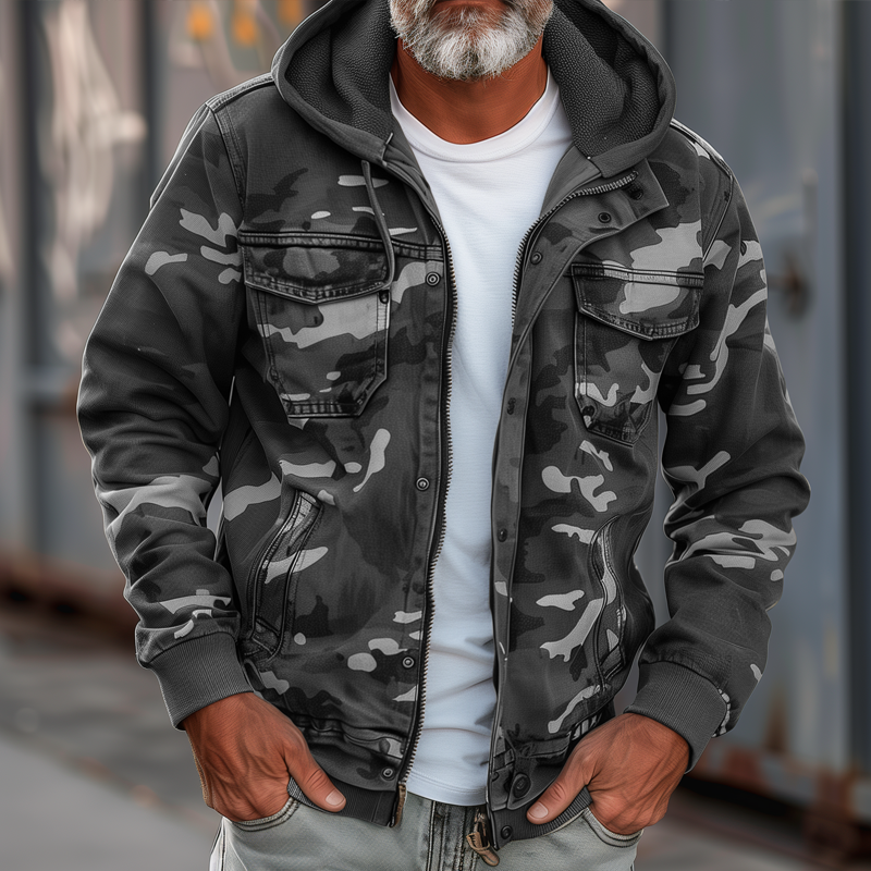 Thomas | Camouflage cargo jacket with hood