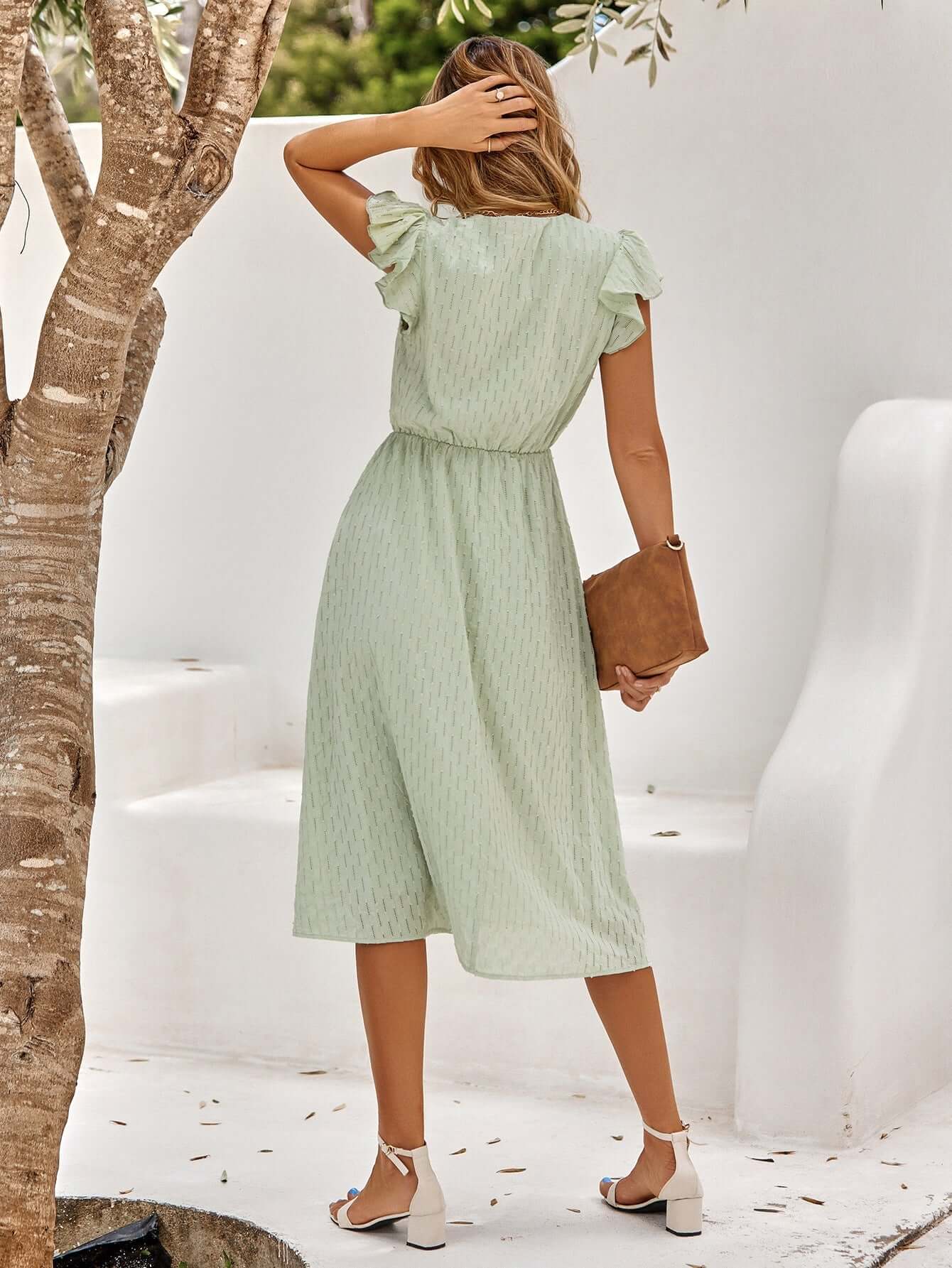Ladies' Loose Fit Chiffon V Neck Summer Dress