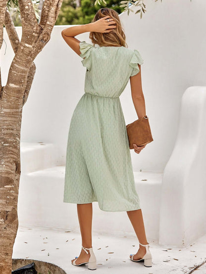 Ladies' Loose Fit Chiffon V Neck Summer Dress