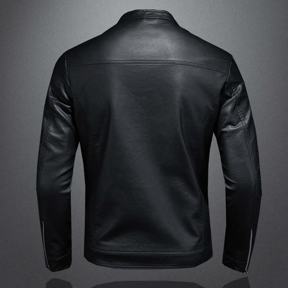 Vintage Look PU Leather Motorcycle Jacket for Men