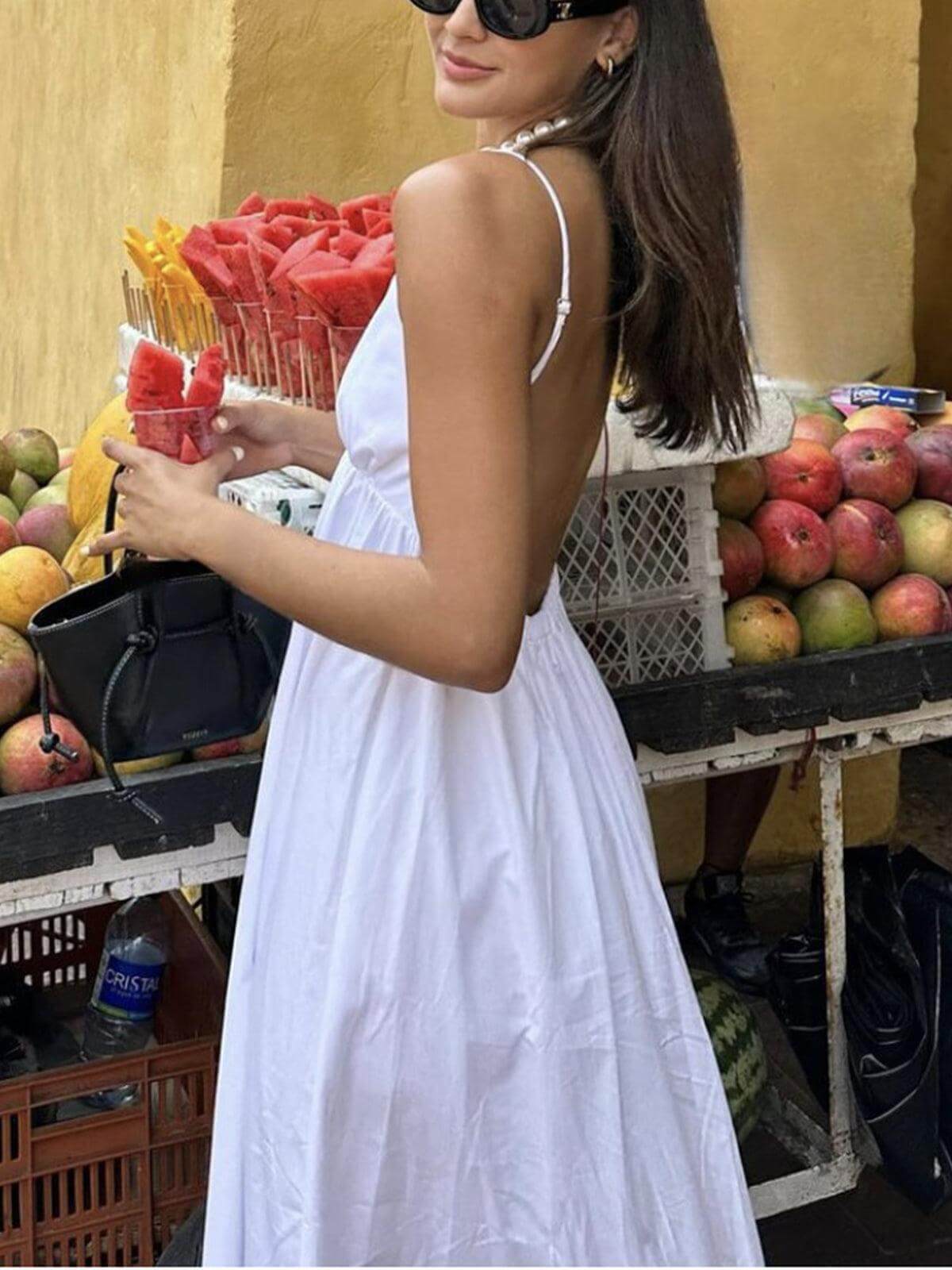 Elegant Natural Fiber Knee Length Dress