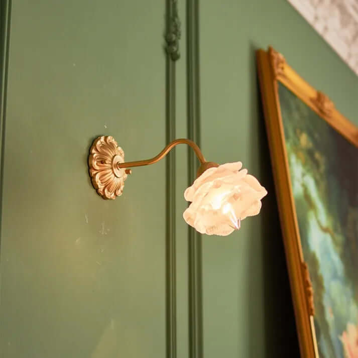 Delicate Floral Glass Table Lamp