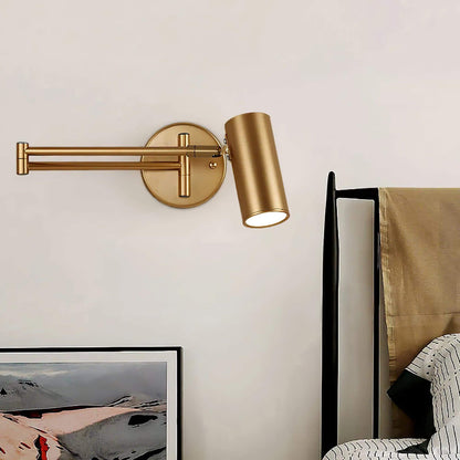 Flexible Brushed Steel LED Wall Light with Arm