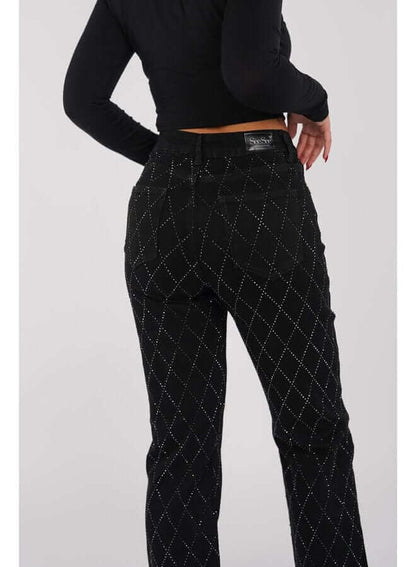 Classic Fit Women's Diamond Pattern Jeans