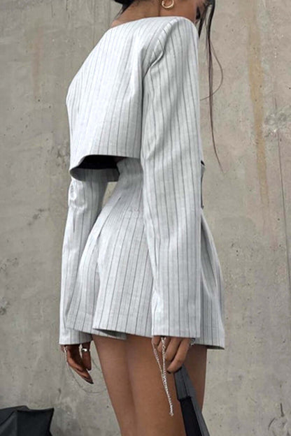 Ladies' Casual Tank & Stripe Shorts Outfit