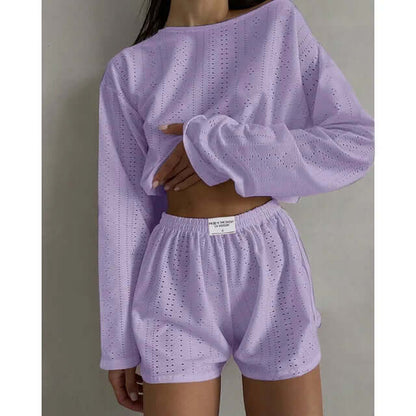 Ladies' Breathable Summer Sleep Set - Top & Shorts - Luxivelle