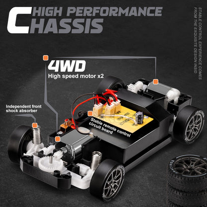 Fast 1:24 Scale RC Drift Car with LED Lights