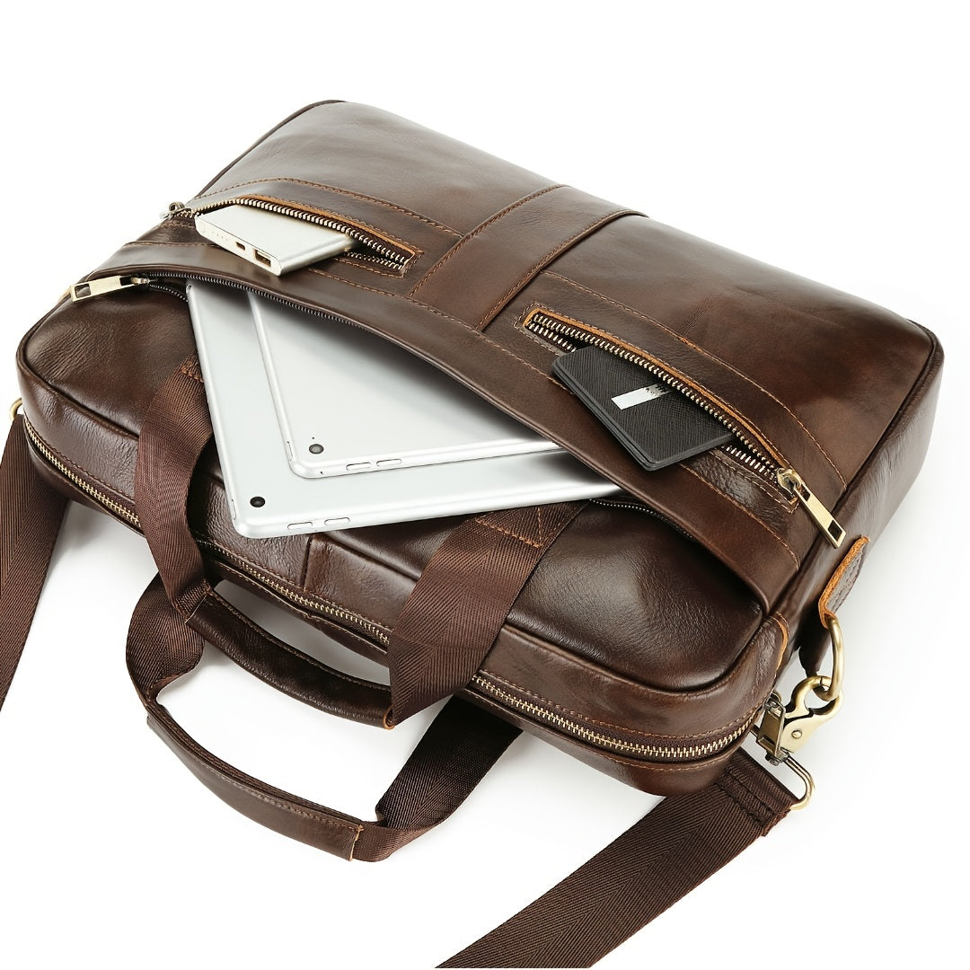Authentic Leather Mens Crossbody Bag – Adjustable Strap