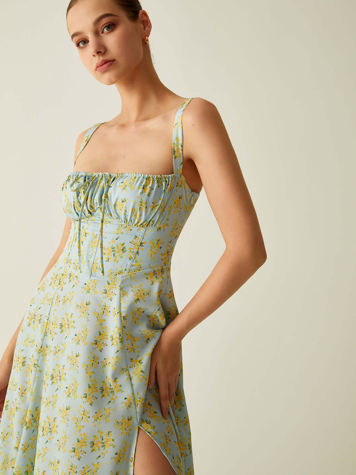 Pretty A-Line Mid Length Summer Dress