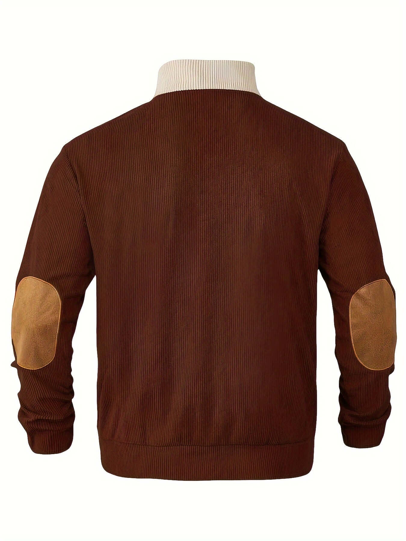 Classic Crew Neck Patched Knit Sweater for Men