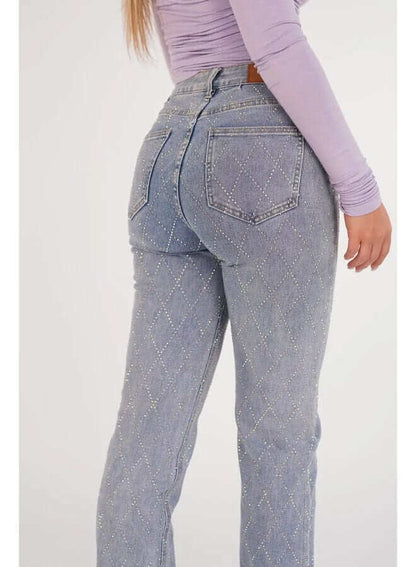 Classic Fit Women's Diamond Pattern Jeans