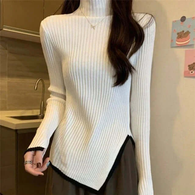 Feminine Fit Relaxed Turtleneck Jumper Sweater