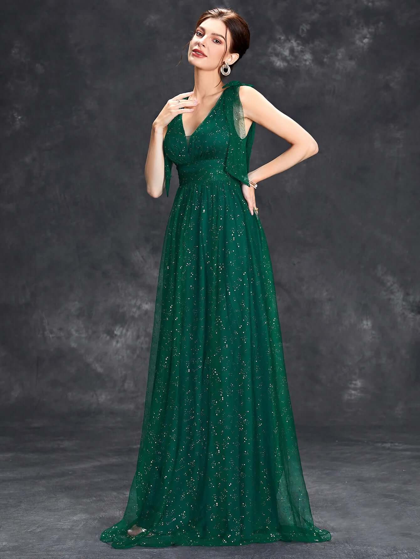 Sparkly High Neck Strapless Formal Maxi Dress