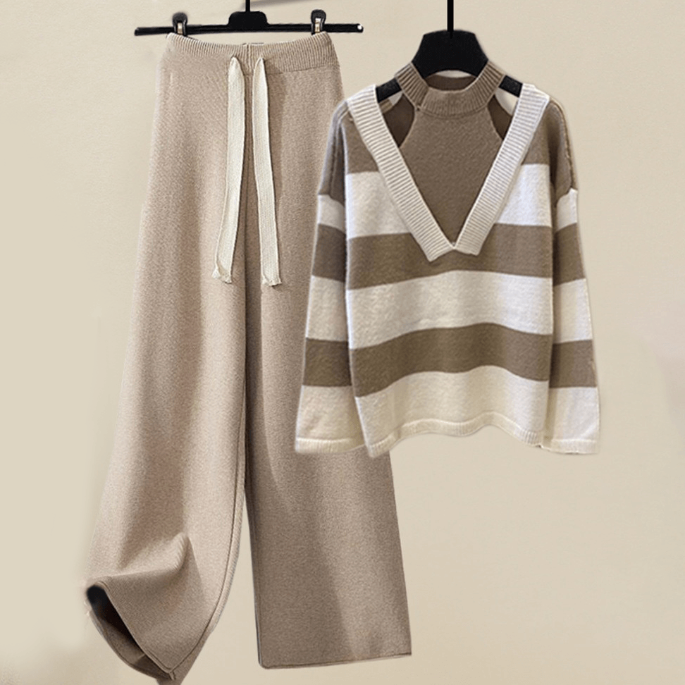 Soft Stripe Cozy Pajama Set - Luxivelle