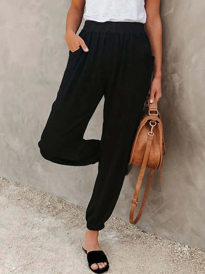 Comfortable Women's Drawstring Hemp Pants