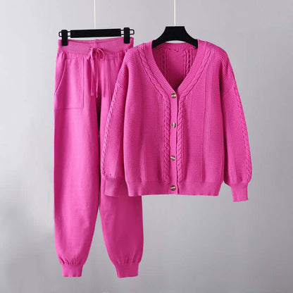 Ladies' Chic V-Neck 2-Piece Outfit - Luxivelle