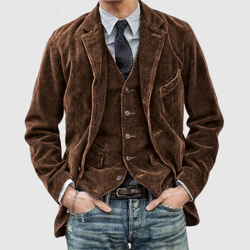 Retro Style Mens Blazer and Vest Suit Set