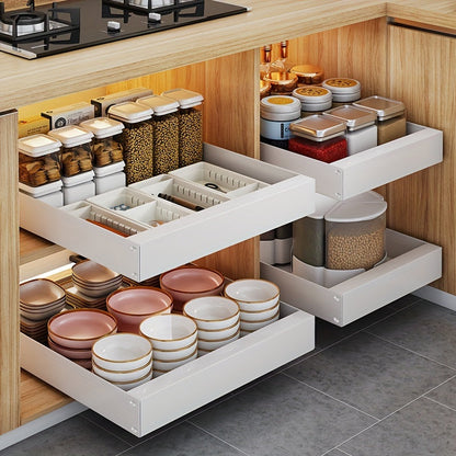 Compact Kitchen Slide Out Storage Shelf Organizer - Luxivelle