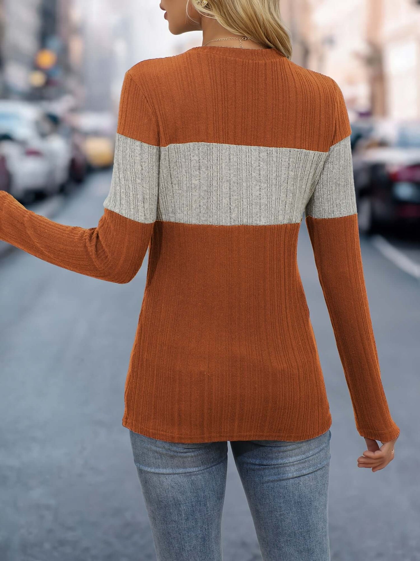 Women's Multicolour Textured Knit Top