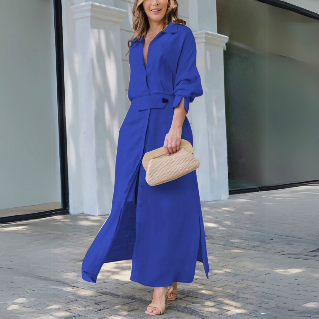 Beautiful V-Neck Maxi Evening Dress