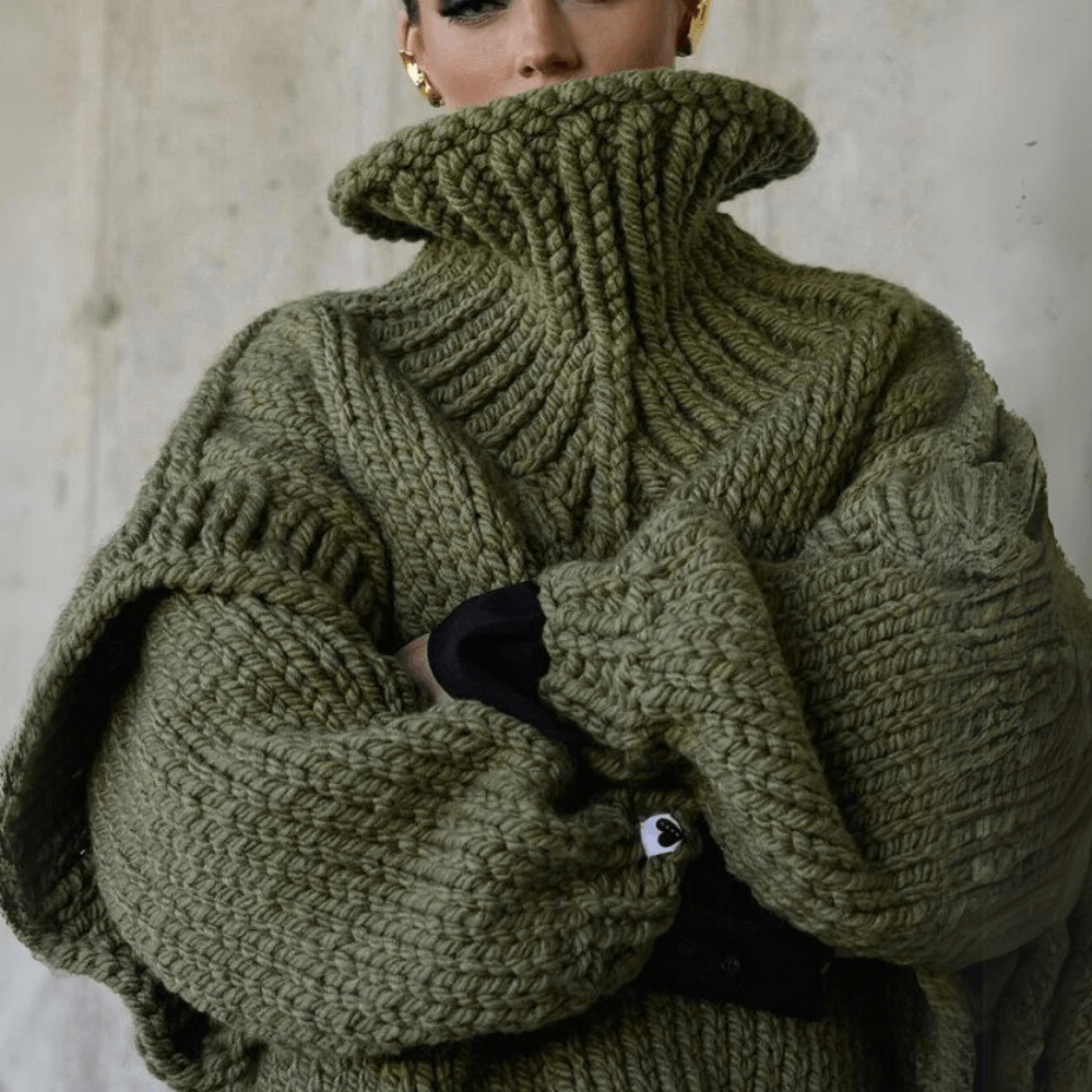 Women's Cozy Loose Fit Turtleneck Sweater